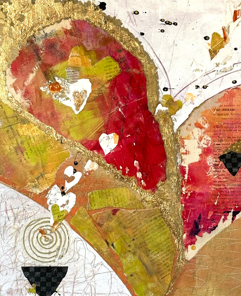 Hearts of Gold by Linda Shaffer |  Closeup View of Artwork 