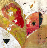 Original art for sale at UGallery.com | Hearts of Gold by Linda Shaffer | $750 | mixed media artwork | 24' h x 24' w | thumbnail 1