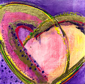 Original art for sale at UGallery.com | Love You by Linda Shaffer | $325 | mixed media artwork | 12' h x 12' w