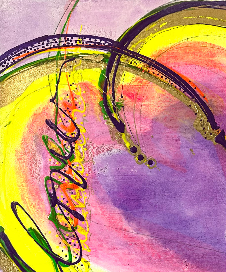 Melted Hearts by Linda Shaffer |  Closeup View of Artwork 