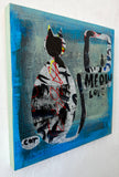 Original art for sale at UGallery.com | MEOW Love by Linda Shaffer | $325 | mixed media artwork | 12' h x 12' w | thumbnail 2