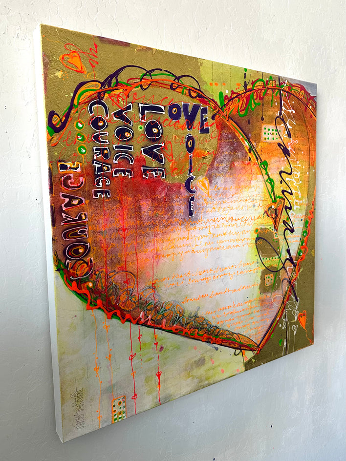 Notes to Self by Linda Shaffer |  Side View of Artwork 