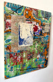 Original art for sale at UGallery.com | The Cat in the Garden by Linda Shaffer | $325 | mixed media artwork | 14' h x 11' w | thumbnail 2
