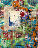 Original art for sale at UGallery.com | The Cat in the Garden by Linda Shaffer | $325 | mixed media artwork | 14' h x 11' w | thumbnail 1
