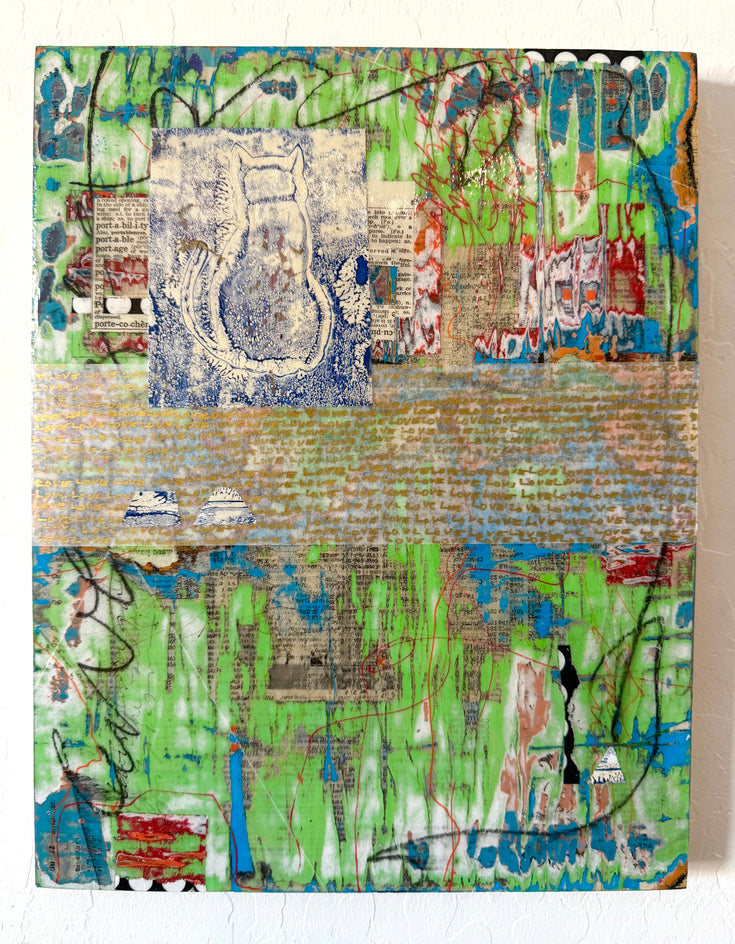 The Cat on the Fence by Linda Shaffer |  Context View of Artwork 