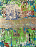 Original art for sale at UGallery.com | The Cat on the Fence by Linda Shaffer | $325 | mixed media artwork | 14' h x 11' w | thumbnail 1
