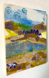 Original art for sale at UGallery.com | Walking at Wetlands by Linda Shaffer | $325 | mixed media artwork | 14' h x 11' w | thumbnail 2