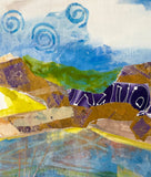 Original art for sale at UGallery.com | Walking at Wetlands by Linda Shaffer | $325 | mixed media artwork | 14' h x 11' w | thumbnail 4