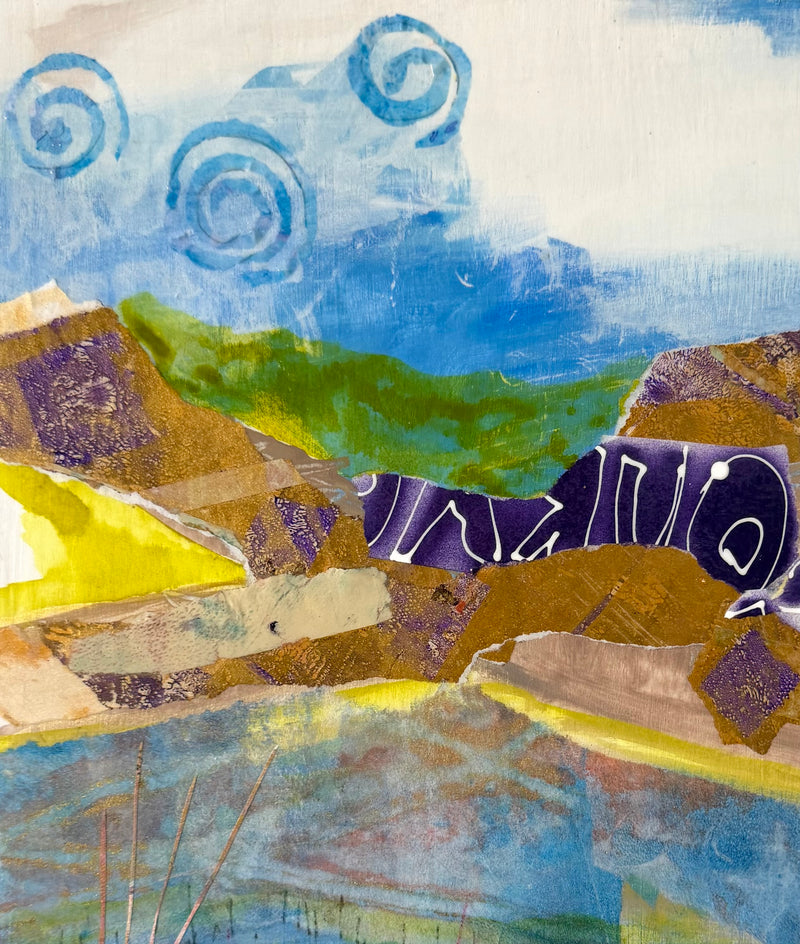 Walking at Wetlands by Linda Shaffer |  Closeup View of Artwork 
