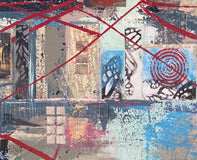 Original art for sale at UGallery.com | Waterfront by Linda Shaffer | $1,500 | mixed media artwork | 36' h x 36' w | thumbnail 4