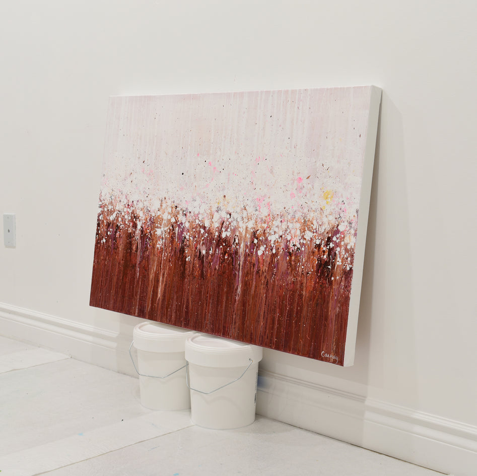 Blushing Berry by Lisa Carney |  Side View of Artwork 