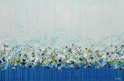 acrylic painting by Lisa Carney titled Cobalt Confetti