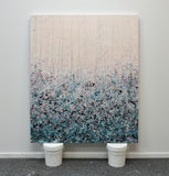 Original art for sale at UGallery.com | Mauve Teal Splash by Lisa Carney | $2,750 | acrylic painting | 48' h x 40' w | thumbnail 3