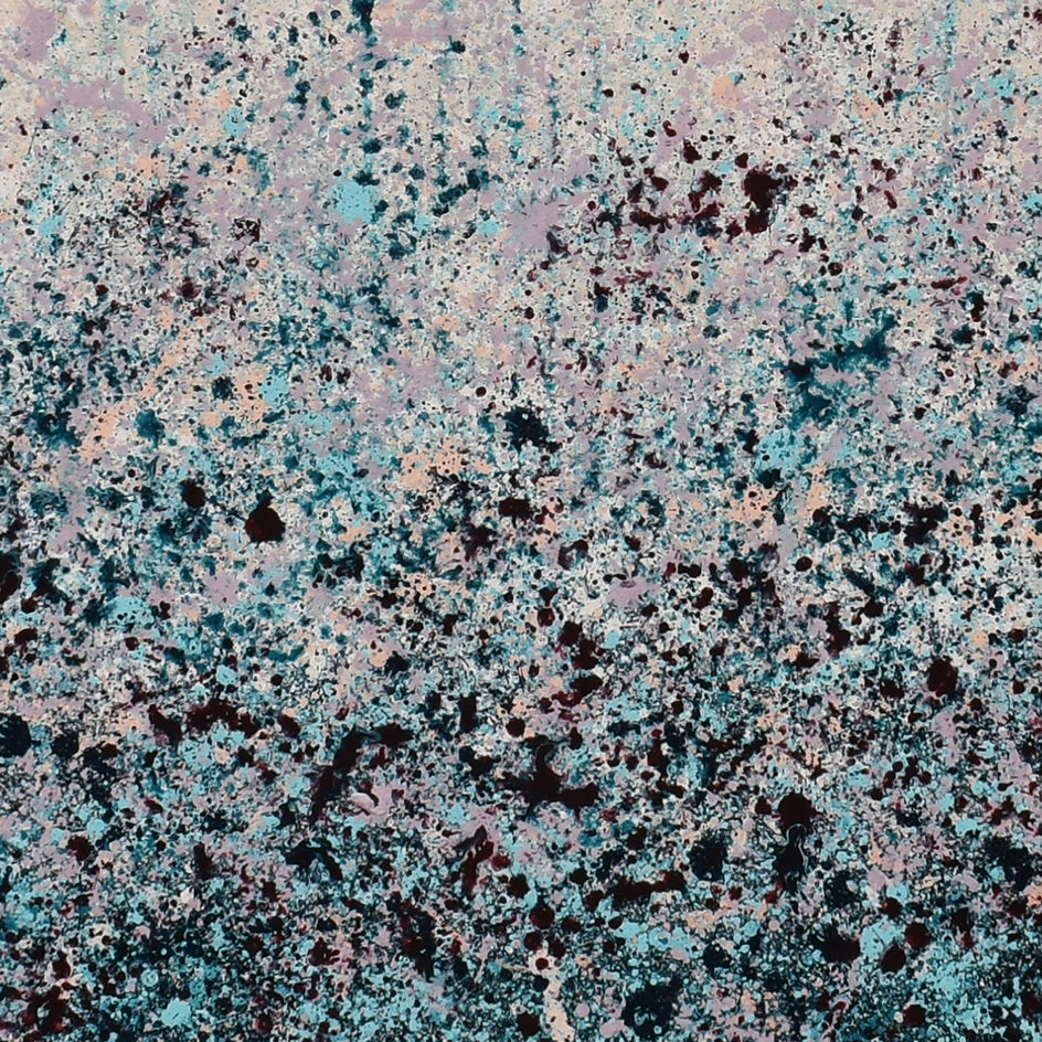 Mauve Teal Splash by Lisa Carney |  Closeup View of Artwork 