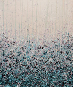 acrylic painting by Lisa Carney titled Mauve Teal Splash