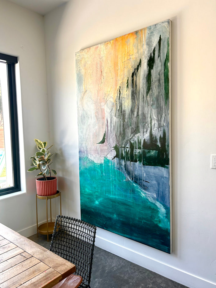 Beginnings at Kalalau by Lisa Crosby |  Side View of Artwork 