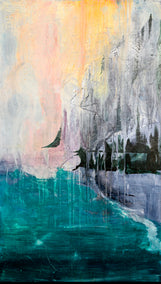 oil painting by Lisa Crosby titled Beginnings at Kalalau