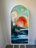 Original art for sale at UGallery.com | Heaven Touches Kawela: 2 by Lisa Crosby | $2,100 | oil painting | 46.5' h x 22' w | thumbnail 3