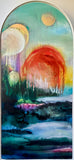 Original art for sale at UGallery.com | Heaven Touches Kawela: 2 by Lisa Crosby | $2,100 | oil painting | 46.5' h x 22' w | thumbnail 1