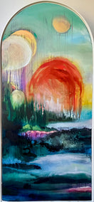 oil painting by Lisa Crosby titled Heaven Touches Kawela: 2
