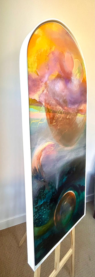 Heaven Touches Kawela: 3 by Lisa Crosby |  Side View of Artwork 