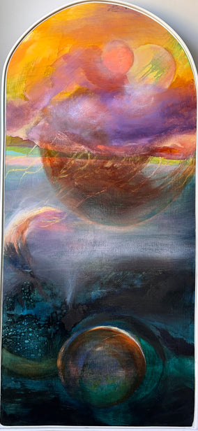 Original art for sale at UGallery.com | Heaven Touches Kawela: 3 by Lisa Crosby | $2,100 | oil painting | 46.5' h x 22' w