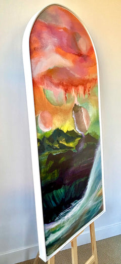 Heaven Touches Kawela by Lisa Crosby |  Side View of Artwork 