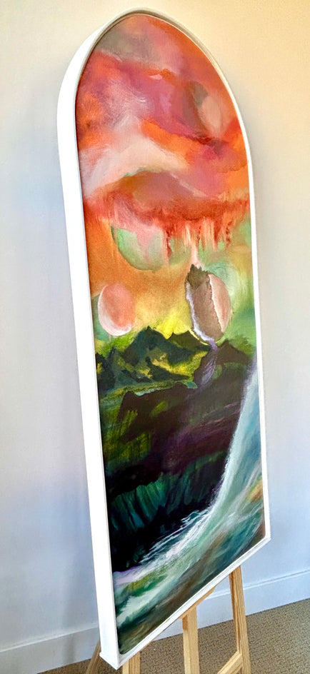 Heaven Touches Kawela by Lisa Crosby |  Side View of Artwork 