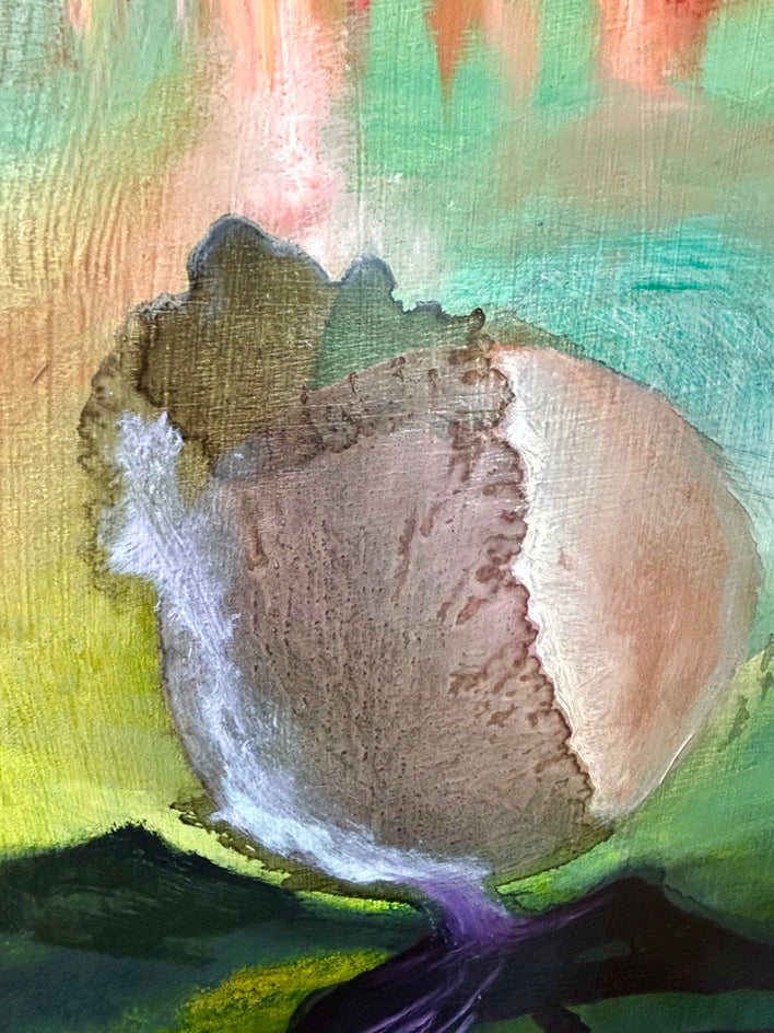 Heaven Touches Kawela by Lisa Crosby |  Closeup View of Artwork 