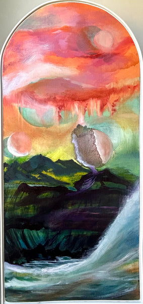 Original art for sale at UGallery.com | Heaven Touches Kawela by Lisa Crosby | $2,100 | oil painting | 46.5' h x 22' w