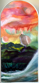 oil painting by Lisa Crosby titled Heaven Touches Kawela