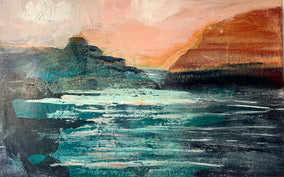 Original art for sale at UGallery.com | Lake Dream by Lisa Crosby | $375 | oil painting | 10' h x 16' w
