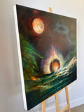 Original art for sale at UGallery.com | Sunrise Evolution by Lisa Crosby | $1,550 | oil painting | 30' h x 30' w | thumbnail 2