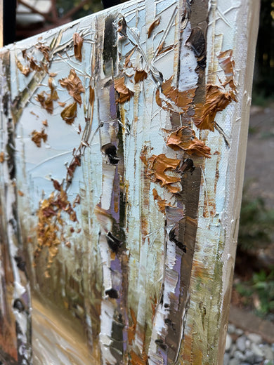 Autumn Sienna Glow by Lisa Elley |  Side View of Artwork 
