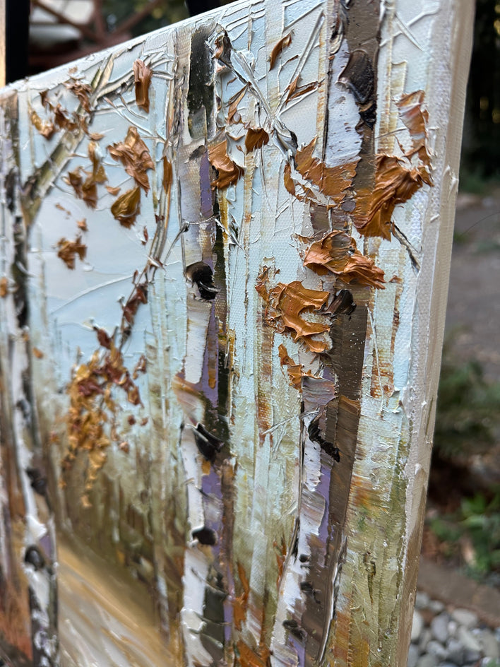 Autumn Sienna Glow by Lisa Elley |  Side View of Artwork 
