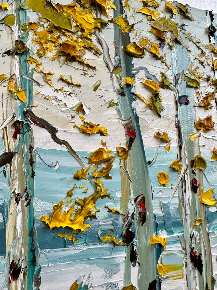 Azure Forest Dream by Lisa Elley |  Closeup View of Artwork 