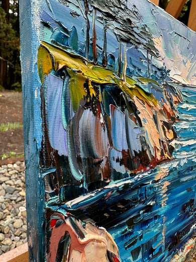 Beyond the Blue Sea by Lisa Elley |  Side View of Artwork 