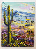 Original art for sale at UGallery.com | Desert Bloom by Lisa Elley | $675 | oil painting | 16' h x 12' w | thumbnail 3