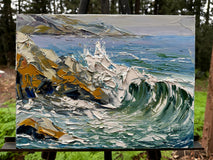 Original art for sale at UGallery.com | Echoes of the Tide by Lisa Elley | $475 | oil painting | 12' h x 16' w | thumbnail 3
