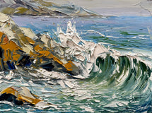 Original art for sale at UGallery.com | Echoes of the Tide by Lisa Elley | $475 | oil painting | 12' h x 16' w | thumbnail 1