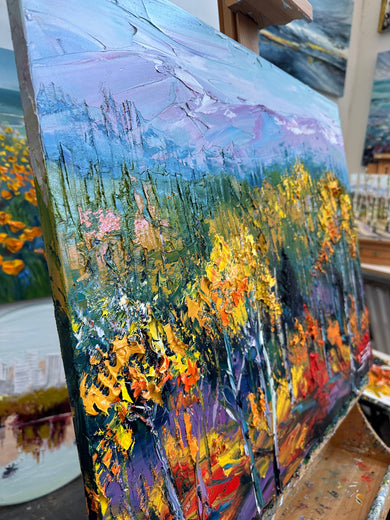 Fall Serenity by Lisa Elley |  Side View of Artwork 