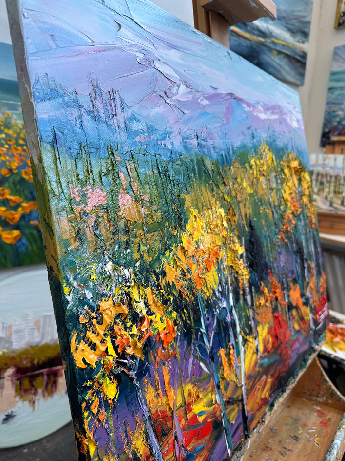 Fall Serenity by Lisa Elley |  Side View of Artwork 
