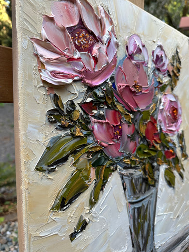 Petals at First Light by Lisa Elley |  Side View of Artwork 