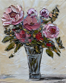 oil painting by Lisa Elley titled Petals at First Light
