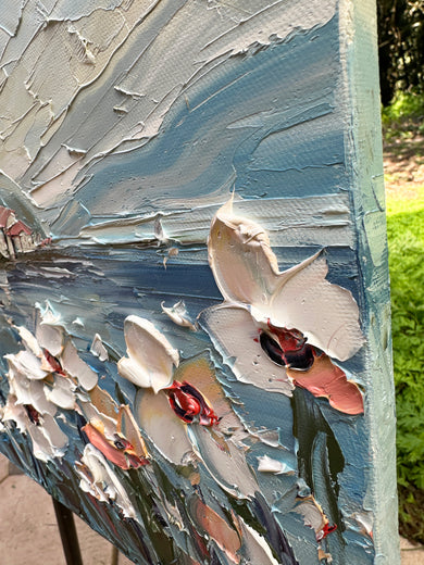 Petals on the Breeze by Lisa Elley |  Side View of Artwork 
