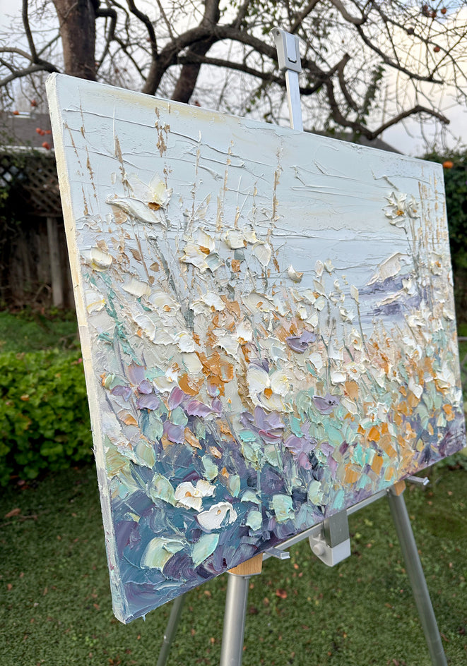 Seaside Meadow by Lisa Elley |  Side View of Artwork 