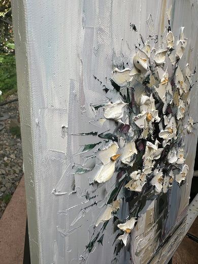 Softly Gathered by Lisa Elley |  Side View of Artwork 