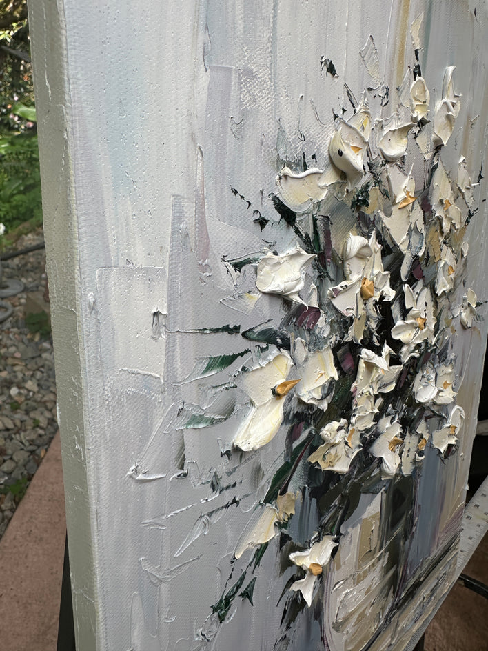 Softly Gathered by Lisa Elley |  Side View of Artwork 