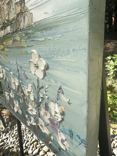 Violet Whisper, Lake Como by Lisa Elley |  Side View of Artwork 
