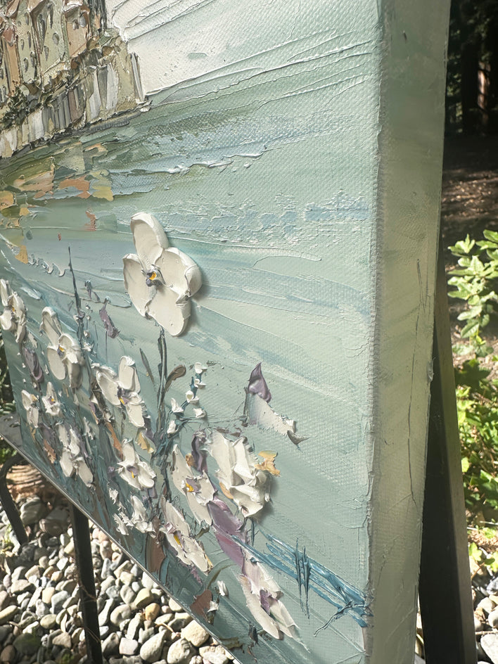 Violet Whisper, Lake Como by Lisa Elley |  Side View of Artwork 